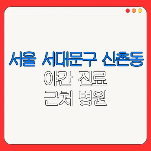 서울 서대문구 신촌동 야간 진료 근처 병원 24시 병원 | 야간병원 | 24시 약국