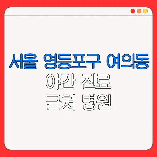 서울 영등포구 여의동 야간 진료 근처 병원 24시 병원 | 야간병원 | 24시 약국