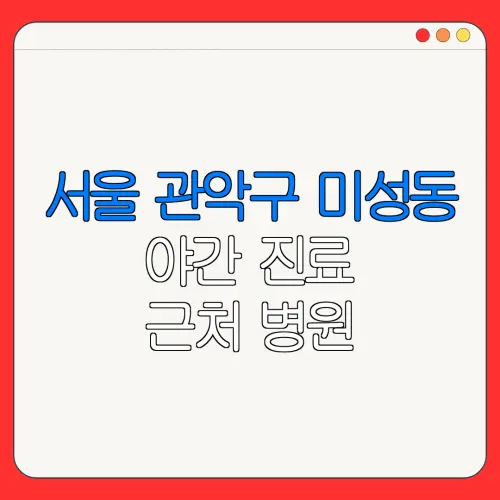 서울 관악구 미성동 야간 진료 근처 병원 24시 병원 | 야간병원 | 24시 약국