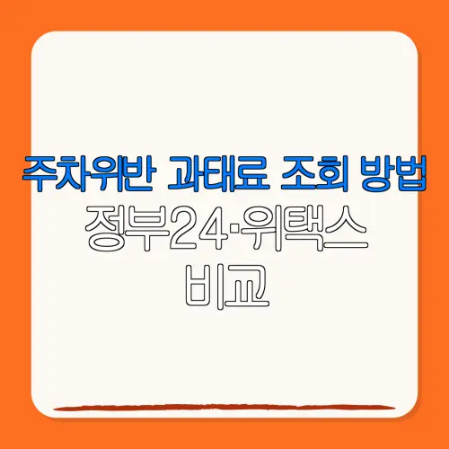 주차위반 과태료 조회 방법정부24·위택스비교