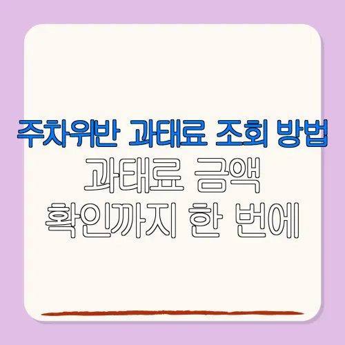 주차위반 과태료 조회 방법과태료 금액확인까지 한 번에