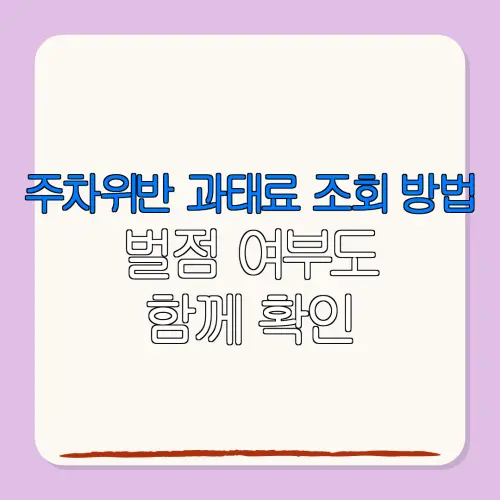 주차위반 과태료 조회 방법벌점 여부도함께 확인