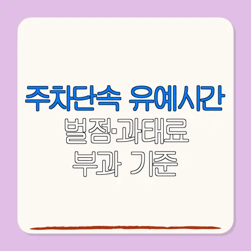 주차단속 유예시간벌점·과태료부과 기준