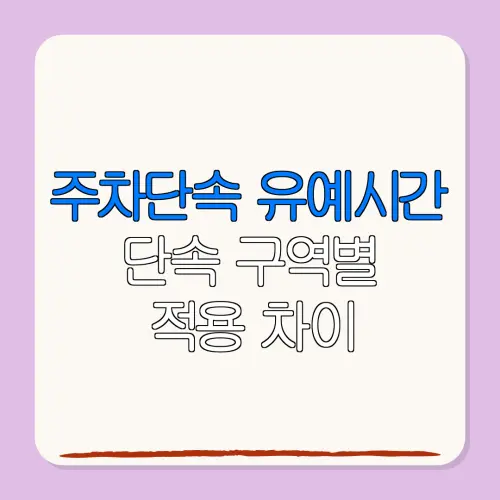 주차단속 유예시간단속 구역별적용 차이